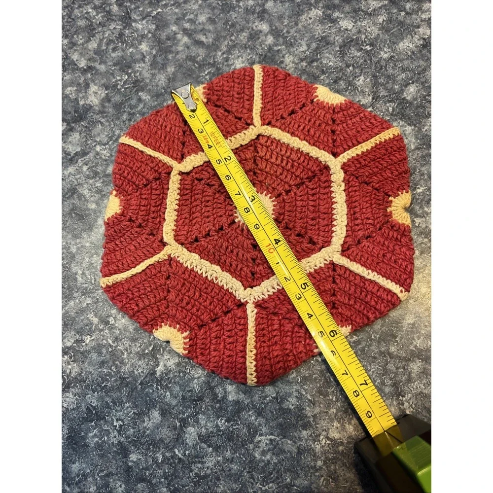 Lot of 2 crochet handmade vintage potholders hot pads pot holders